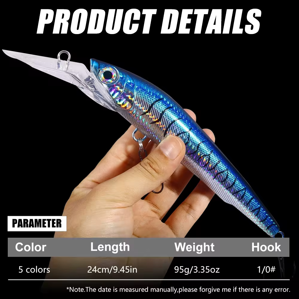 Wobbler duro para lubina – Señuelo artificial pececillo grande - imagen 5