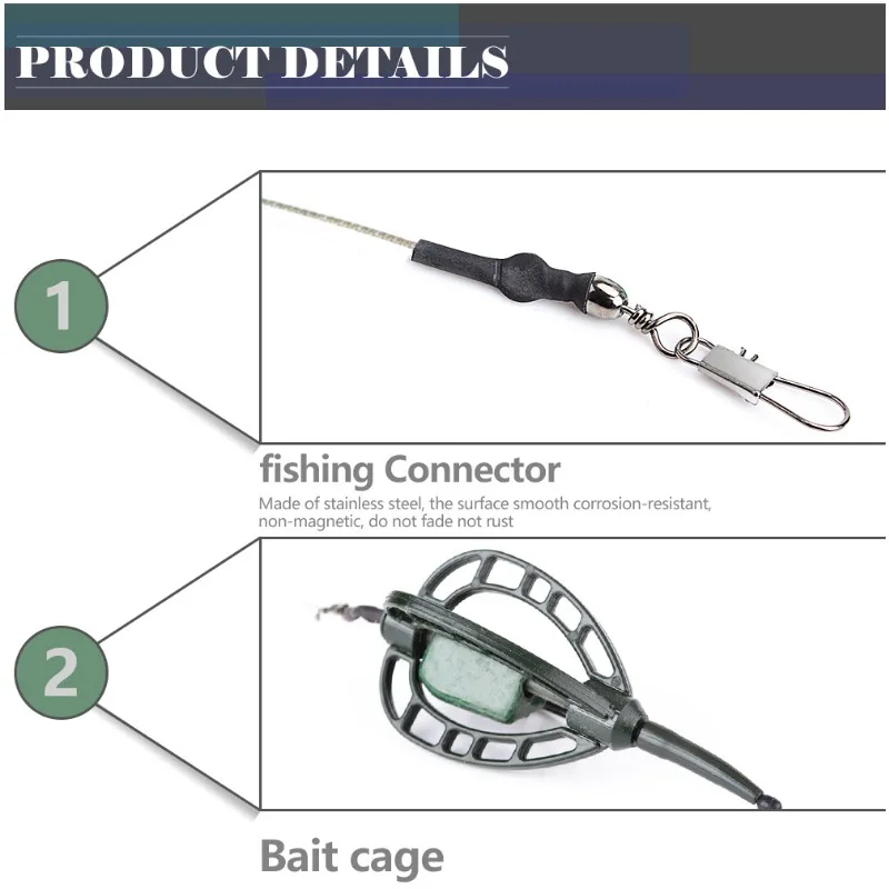 Jaula cebo estilo europeo con resorte completo para pesca de carpa