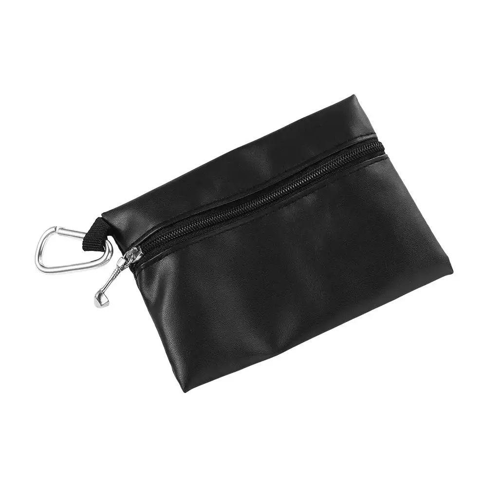 Bolsa para tees de golf negra con cremallera