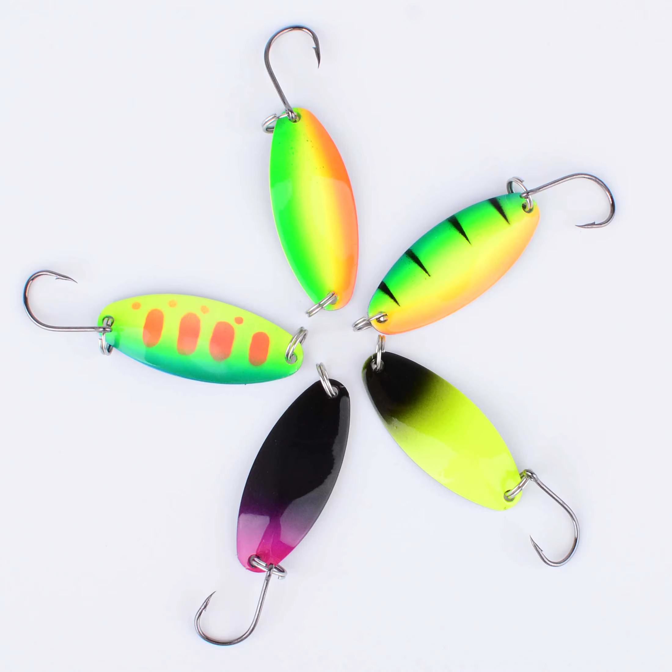 Cucharillas metálicas para trucha – Giratorias coloridas tiro lejano - imagen 2
