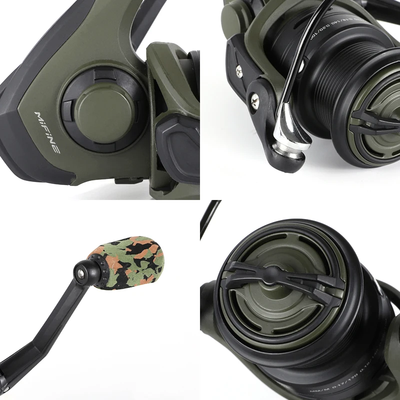 Carrete de pesca MIFINE ARMY ligero con rodamientos, lubina salada - imagen 5