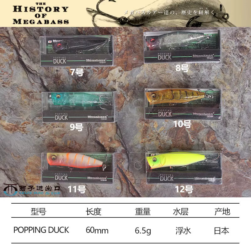 Megabass Popping Duck – Señuelo de superficie para black bass - imagen 3