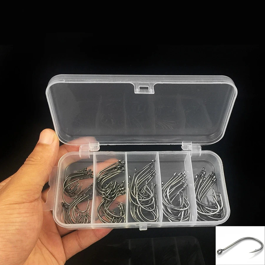Anzuelos Circulares Offset para Pulpo de acero con púas negro - imagen 3