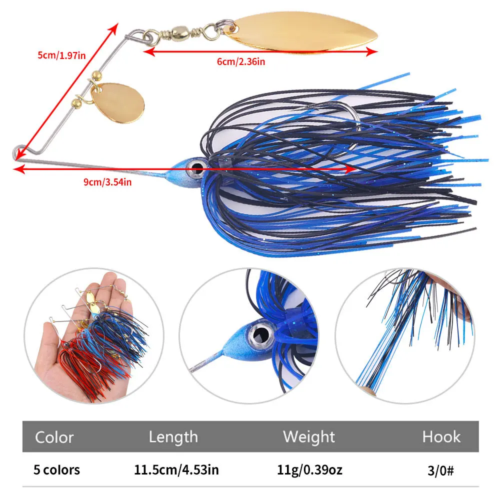 Chatterbait para lubina con cuchillas tipo spinnerbait – Jig - imagen 4