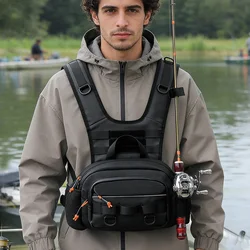 Bolsa aparejos de pesca táctica Molle de pecho deportiva para hombre