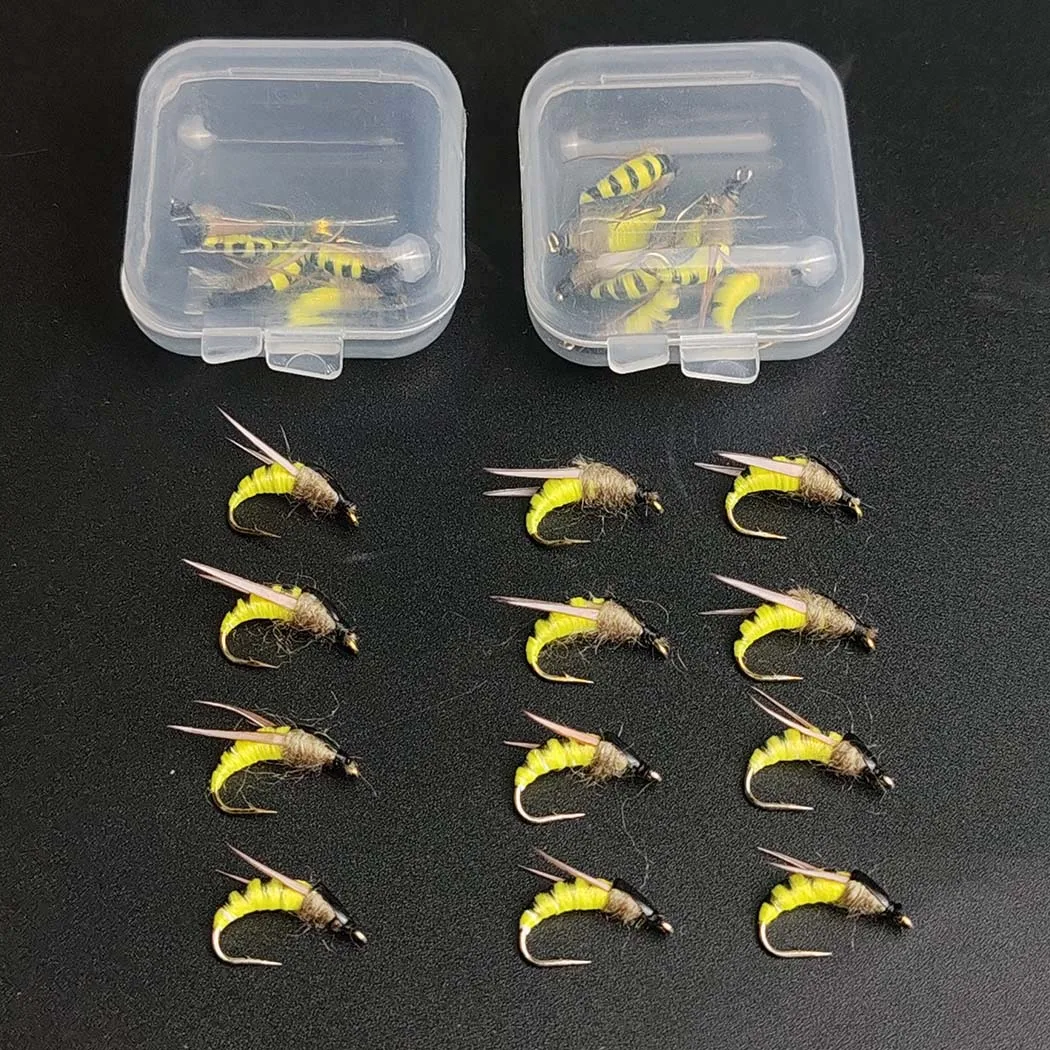 Mosca artificial con polilla amarilla para pesca en agua dulce - imagen 2