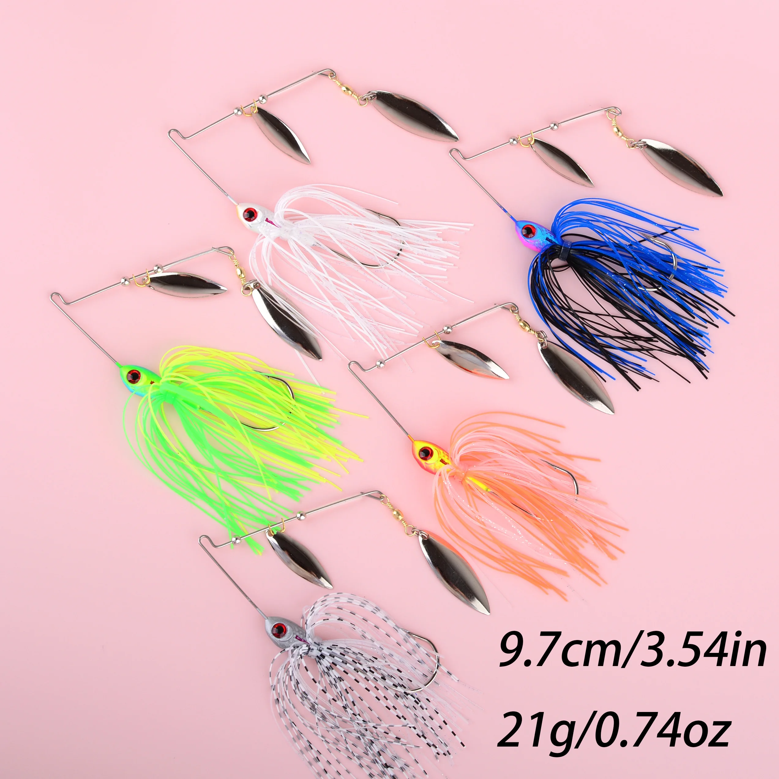 Spinnerbait doble aspa falda silicona anzuelo para lucio, trucha