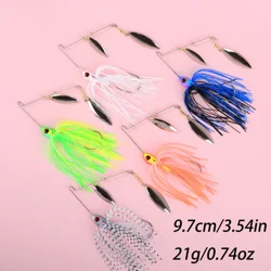 Spinnerbait doble aspa falda silicona anzuelo para lucio, trucha