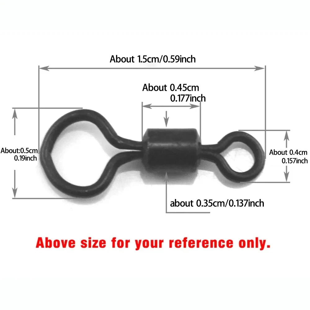 Esmerillones giratorios para carpa anillo en 8 anti-enredos negro mate - imagen 2