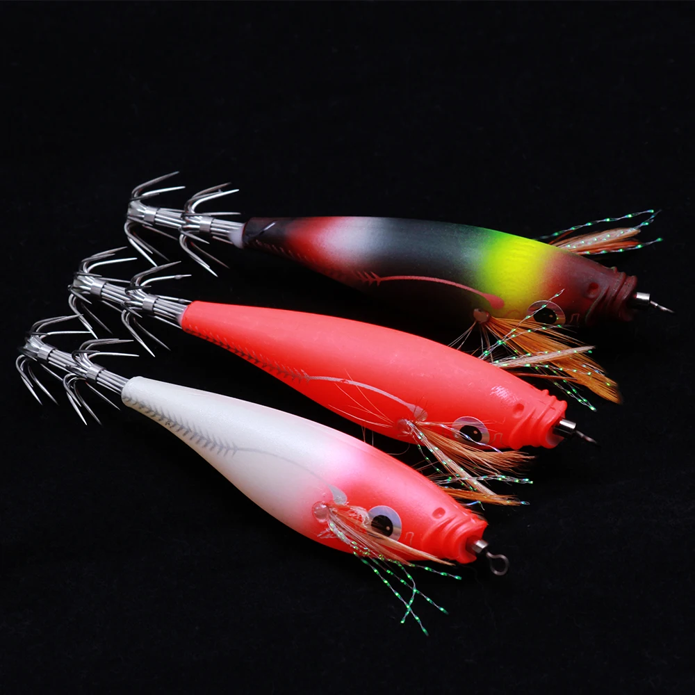 Señuelo camarón luminoso artificial – Cebo calamar para pesca de mar - imagen 4