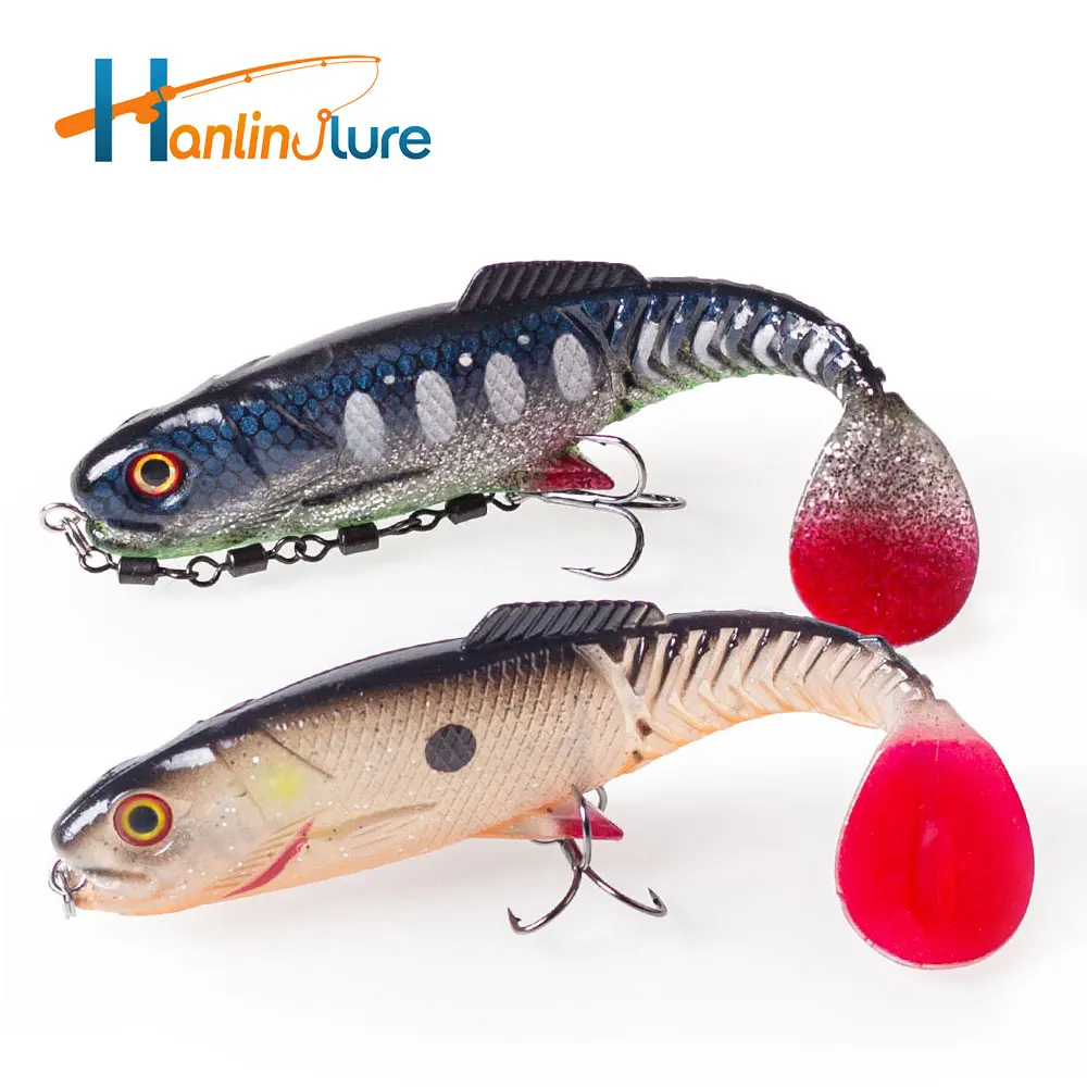 Hanlin swimbait de silicona con cola en T para lucios y lubinas