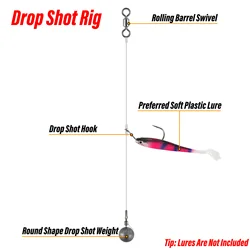 Plomada Texas Rig Drop Shot con giratorio 3,5-10g para lubina