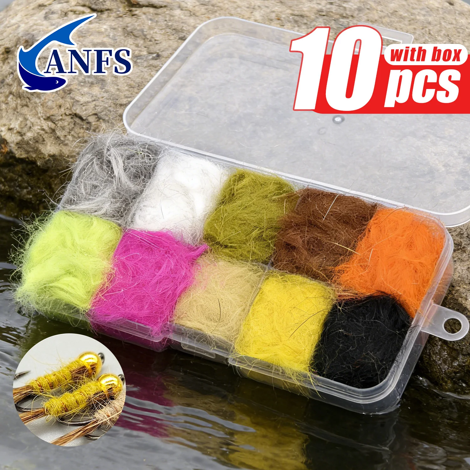 ANFS Pelo de conejo para atado moscas, uso en ninfas y caddis - imagen 5