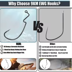 Anzuelos EWG Anti-Enredos 9KM – Texas Rig para Pesca en Agua Salada