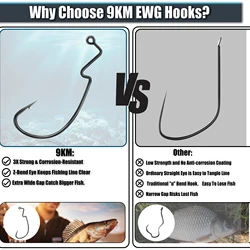 Anzuelos EWG Anti-Enredos 9KM – Texas Rig para Pesca en Agua Salada