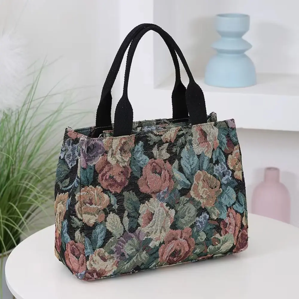 Bolso Tote Jacquard con cremallera de gran capacidad estampado floral - imagen 2