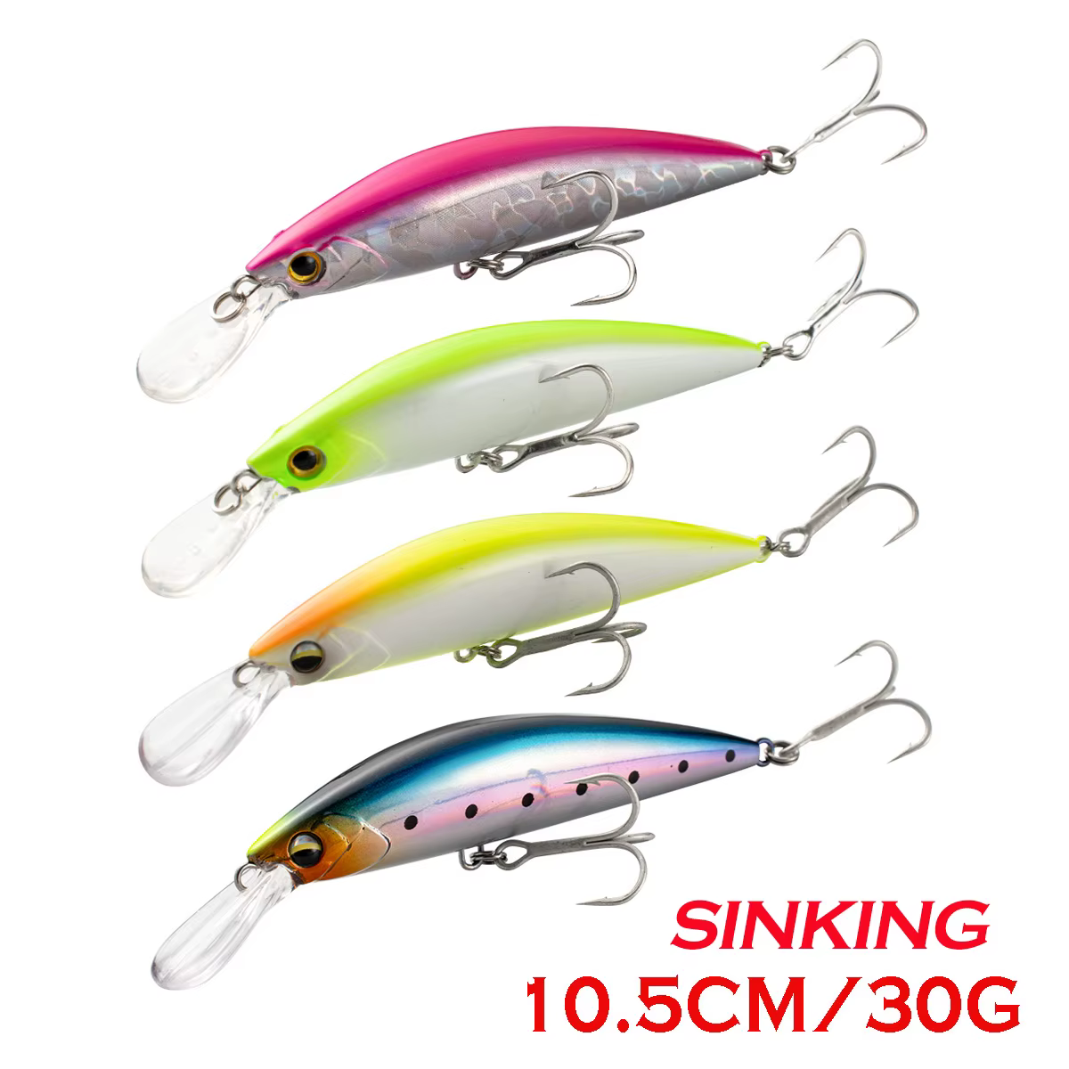 JOHNCOO Minnow Hundimiento - Señuelo de plástico para lubina