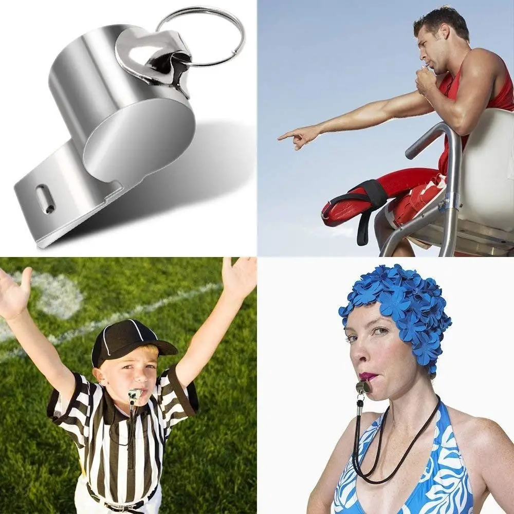 Silbato metálico deportivo con cuerda de acero inoxidable - imagen 4