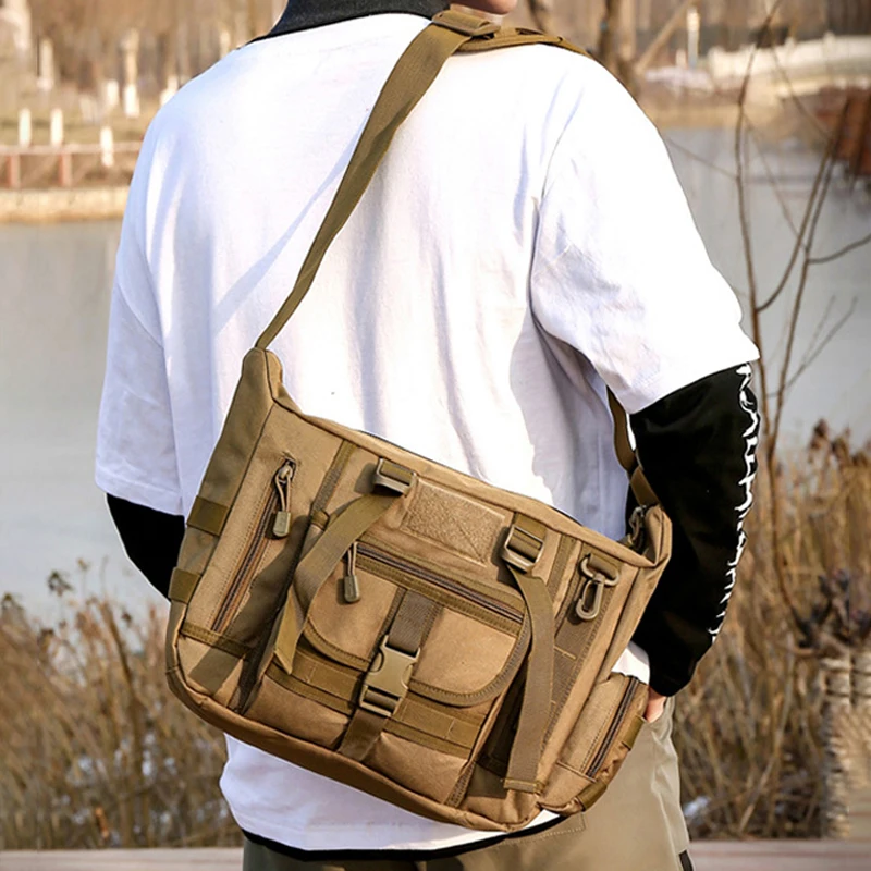 Bolsa táctica de pesca bandolera Molle para senderismo y ciclismo - imagen 3