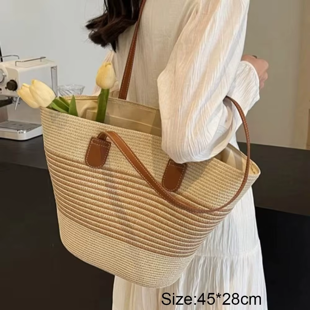 Bolso bandolera de paja para mujer – Amplio y ligero - imagen 4