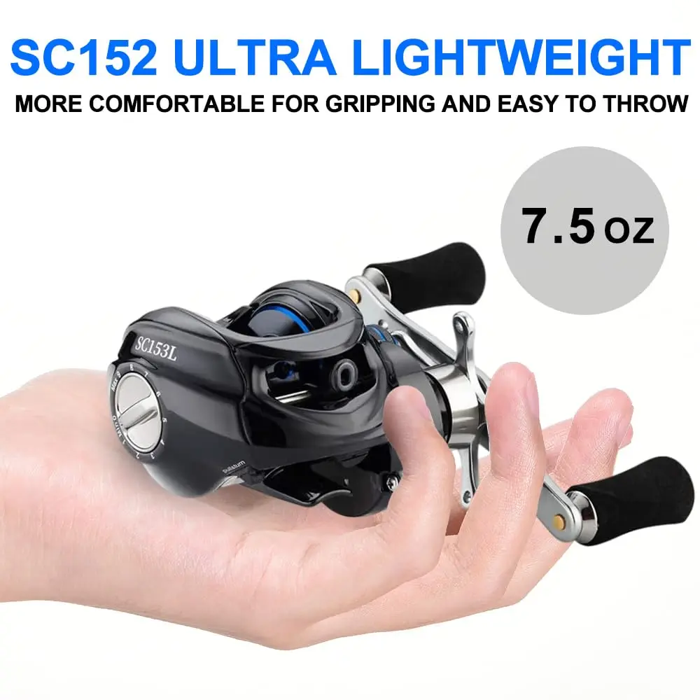 Fishdrops carrete baitcasting ultraligero freno magnético suave - imagen 3