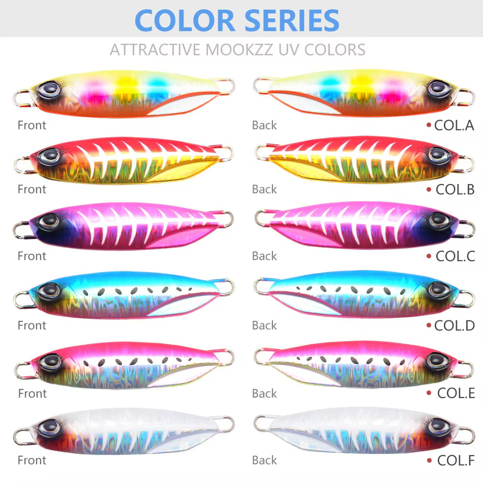 MOOKZZ Señuelo de Mar Duro - cebo biónico, jigging lento de metal - imagen 5