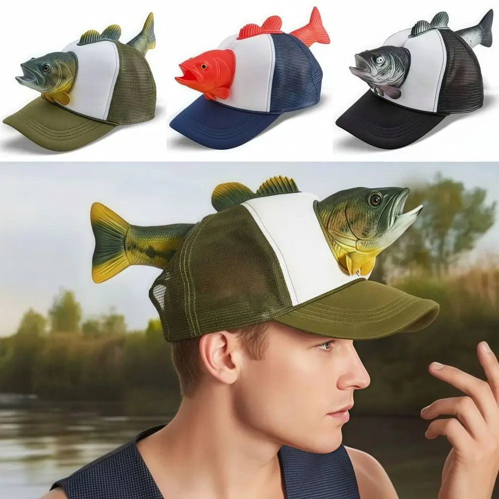 Gorra Trucker de pesca 3D con malla ajustable transpirable - imagen 5
