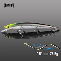 Señuelo flotante minnow KINGDOM de largo alcance para lubina y perca
