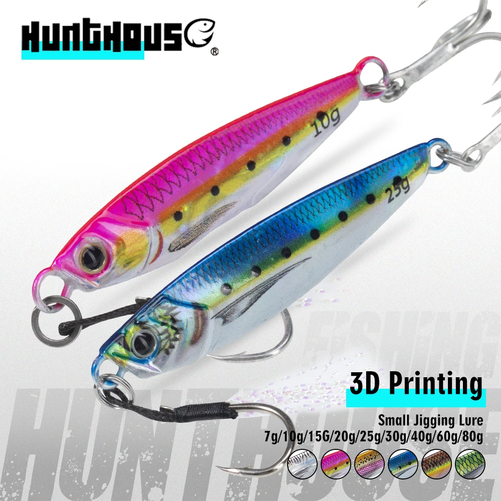 Hunthouse señuelo para lubina de jigging lento metálico impreso 3D