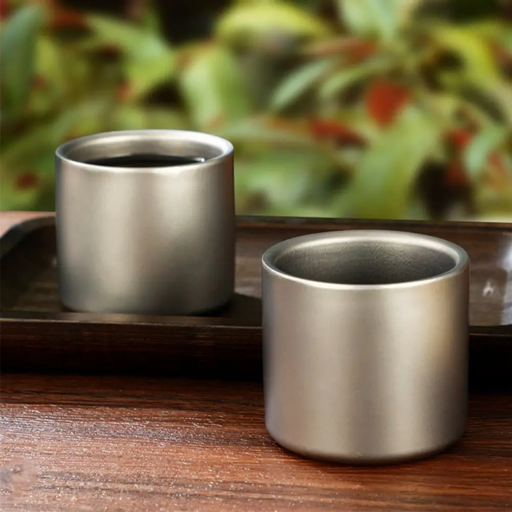 Tazas de café doble capa pequeñas con cuchara y tubo té con leche - imagen 2