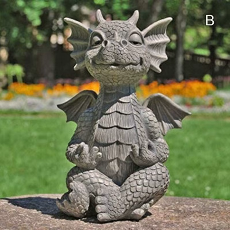 Estatua de jardín dragón LED en resina – Decoración pesca exterior - imagen 2