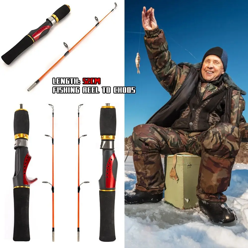 Caña de pesca en hielo con carrete carbono y pluma retráctil - imagen 3