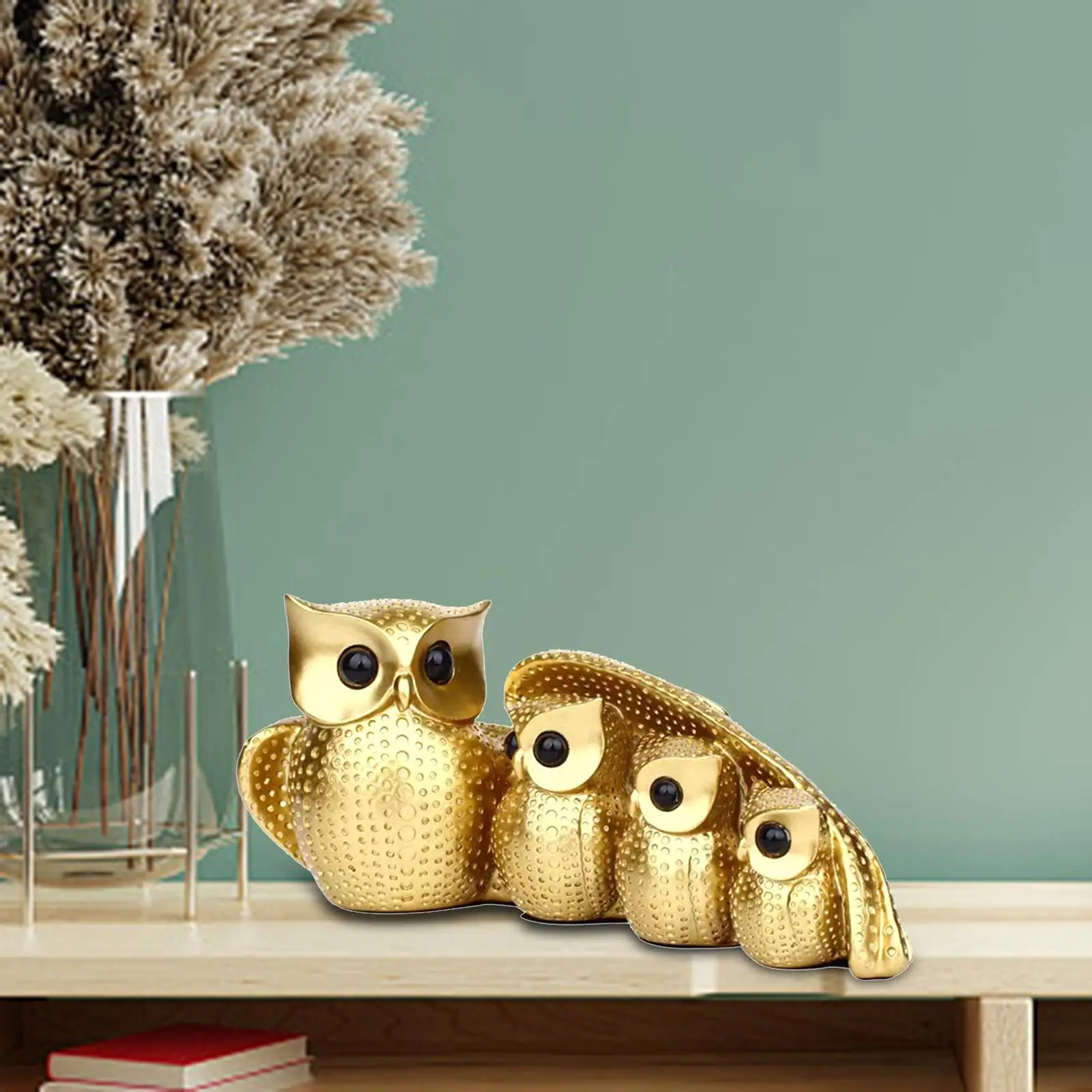 Set 4 Estatuas Familia de Búhos – Figuras Decorativas para Hogar - imagen 3