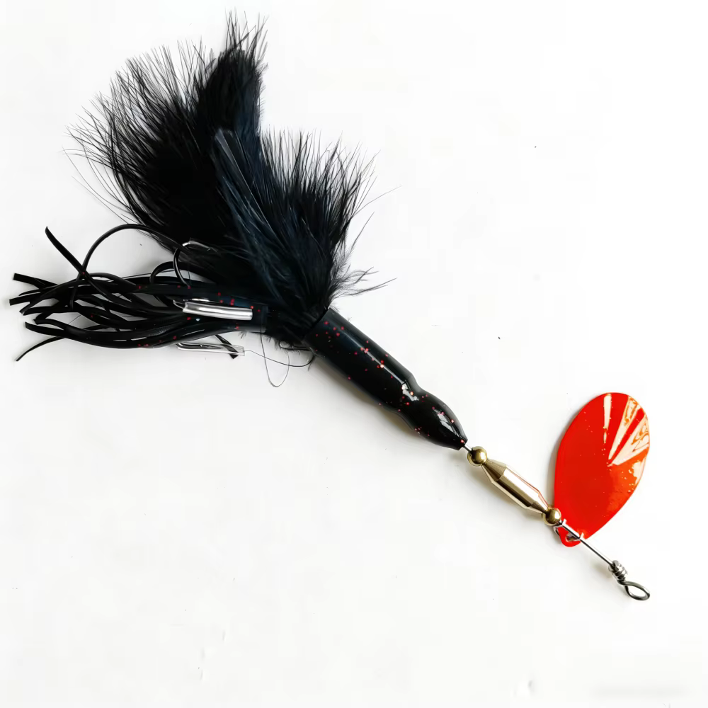 Spinner Bucktail Musky Pike – Metal pesado con plumas artificiales - imagen 2