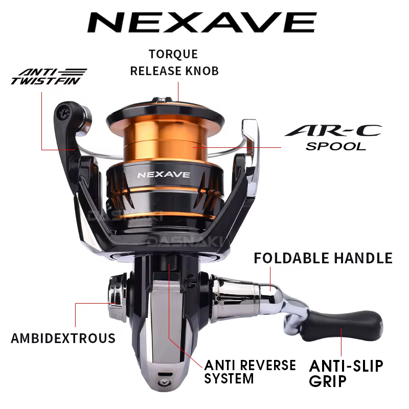 Carrete Shimano NEXAVE Ultraligero Aleta Tiburón Anti-reversa - imagen 5