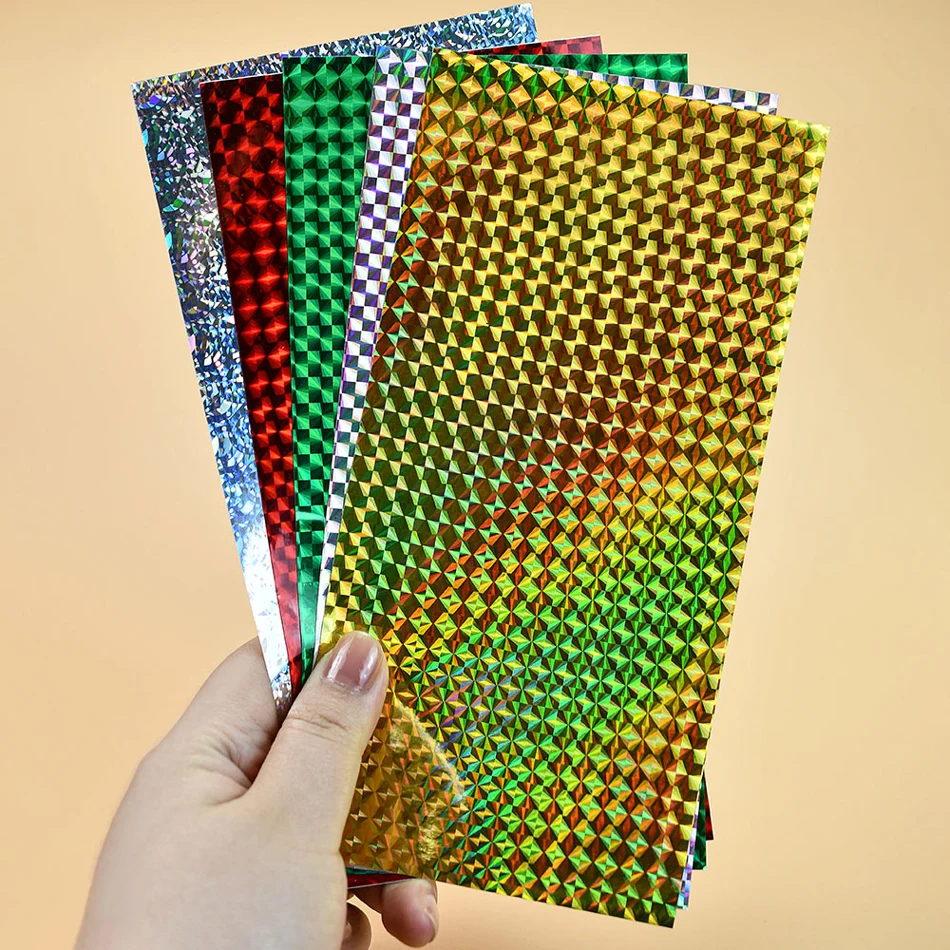 Hojas holográficas en distintos colores