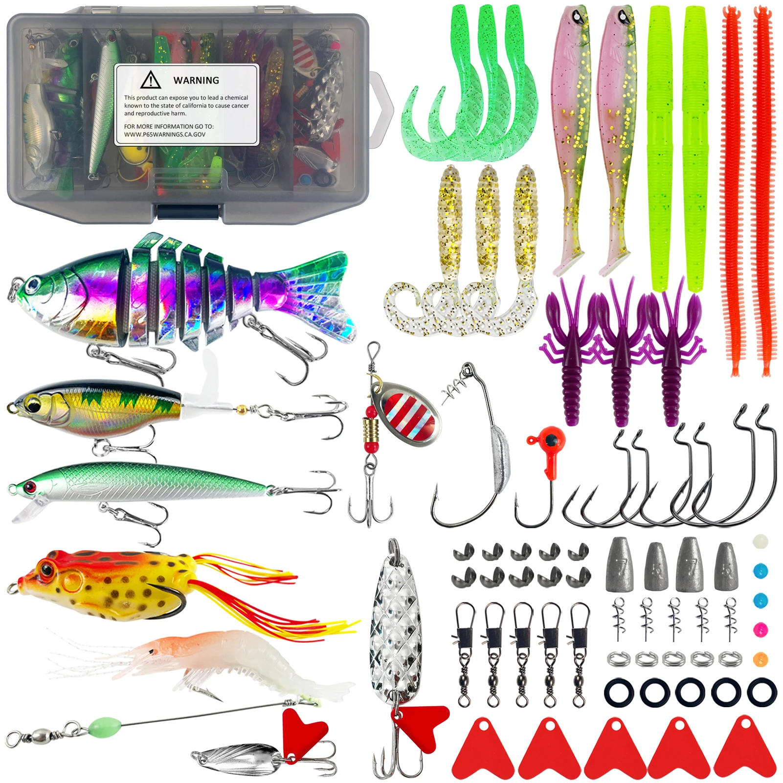 Kit con señuelos variados y accesorios