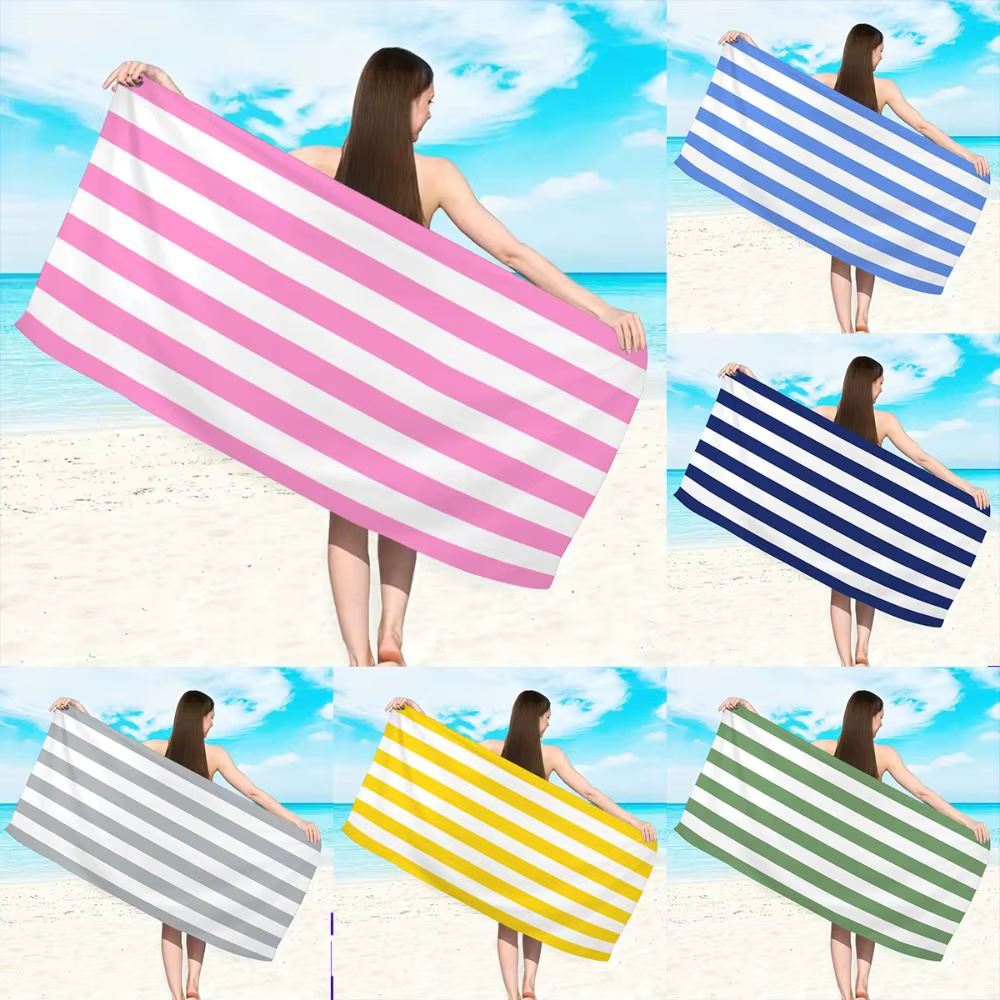 Toalla Microfibra 70x140cm Rayas – Ligera y Absorbente para Playa y Viaje - imagen 4