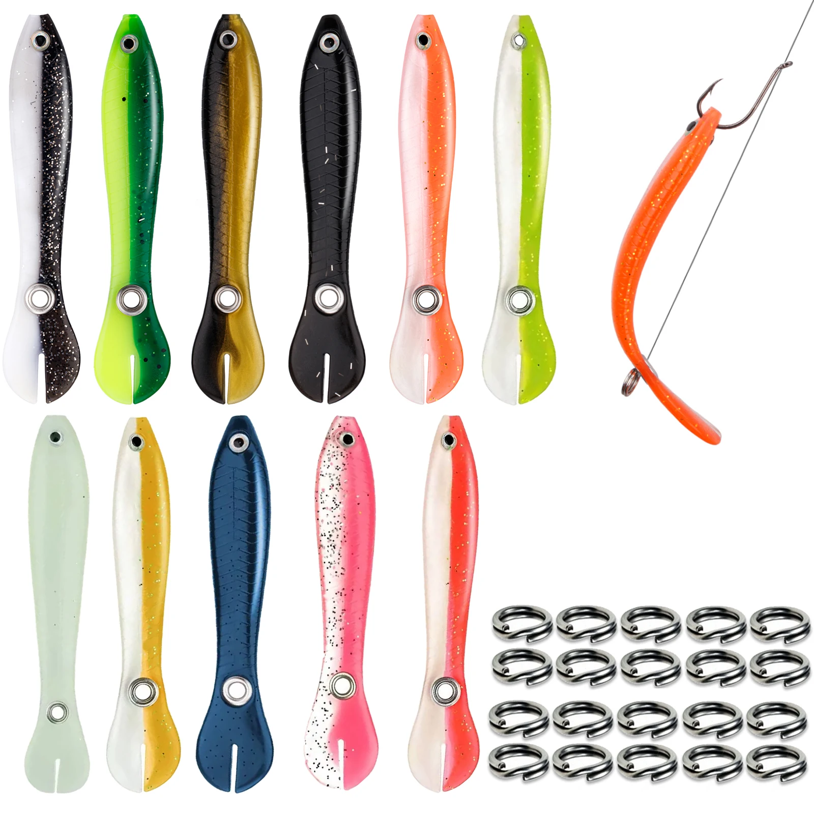 Señuelos de vinilo para lubina 100 mm – Natación biónica 6.5 g - imagen 4