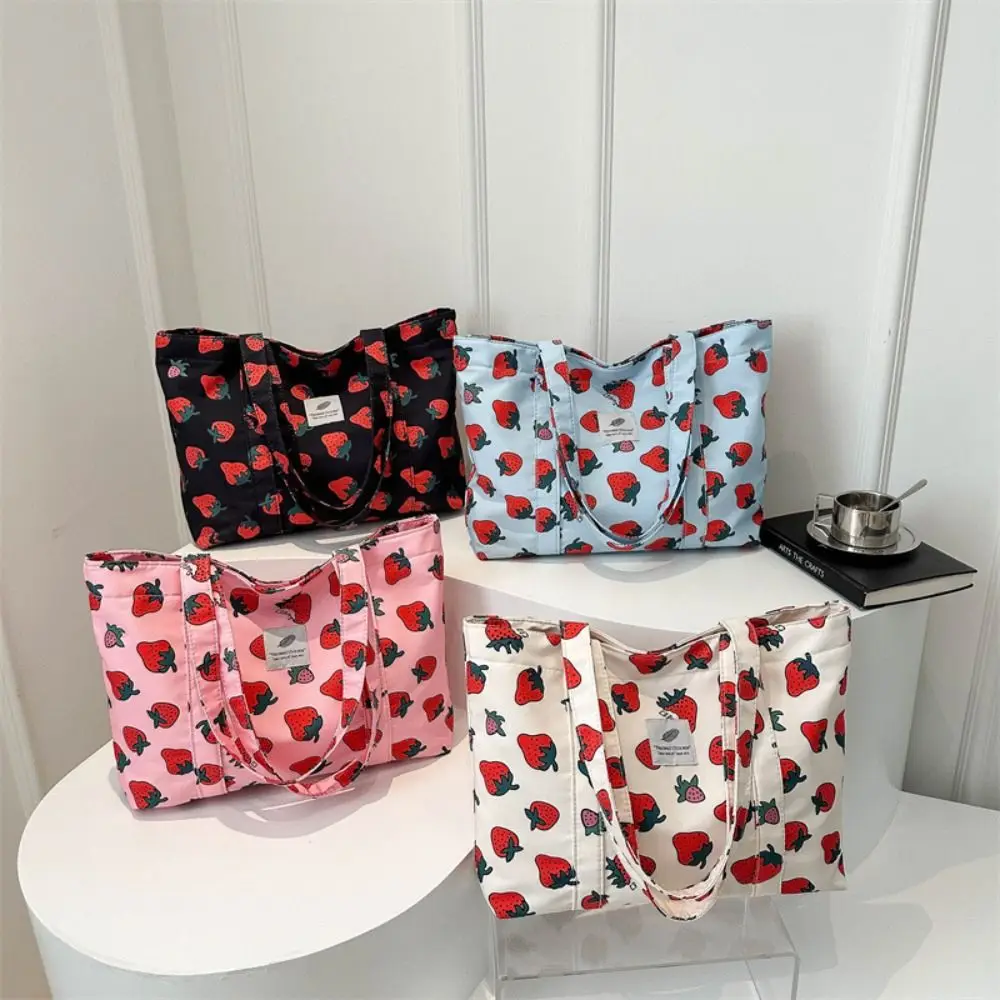 Bolsa de hombro casual estampado de fresas gran capacidad - imagen 5