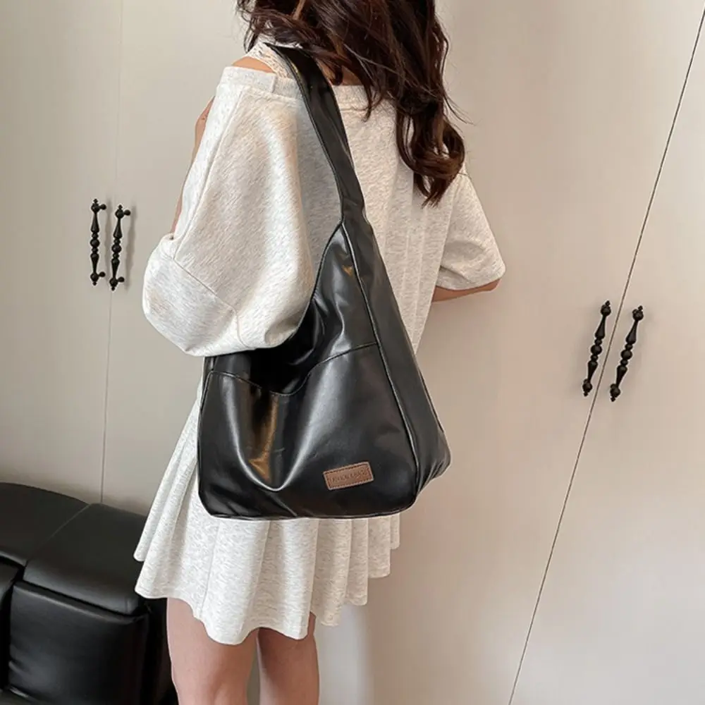 Bolso tote piel sintética suave estilo Y2K bandolera gran capacidad