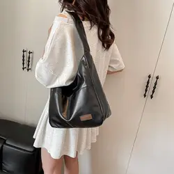 Bolso tote piel sintética suave estilo Y2K bandolera gran capacidad