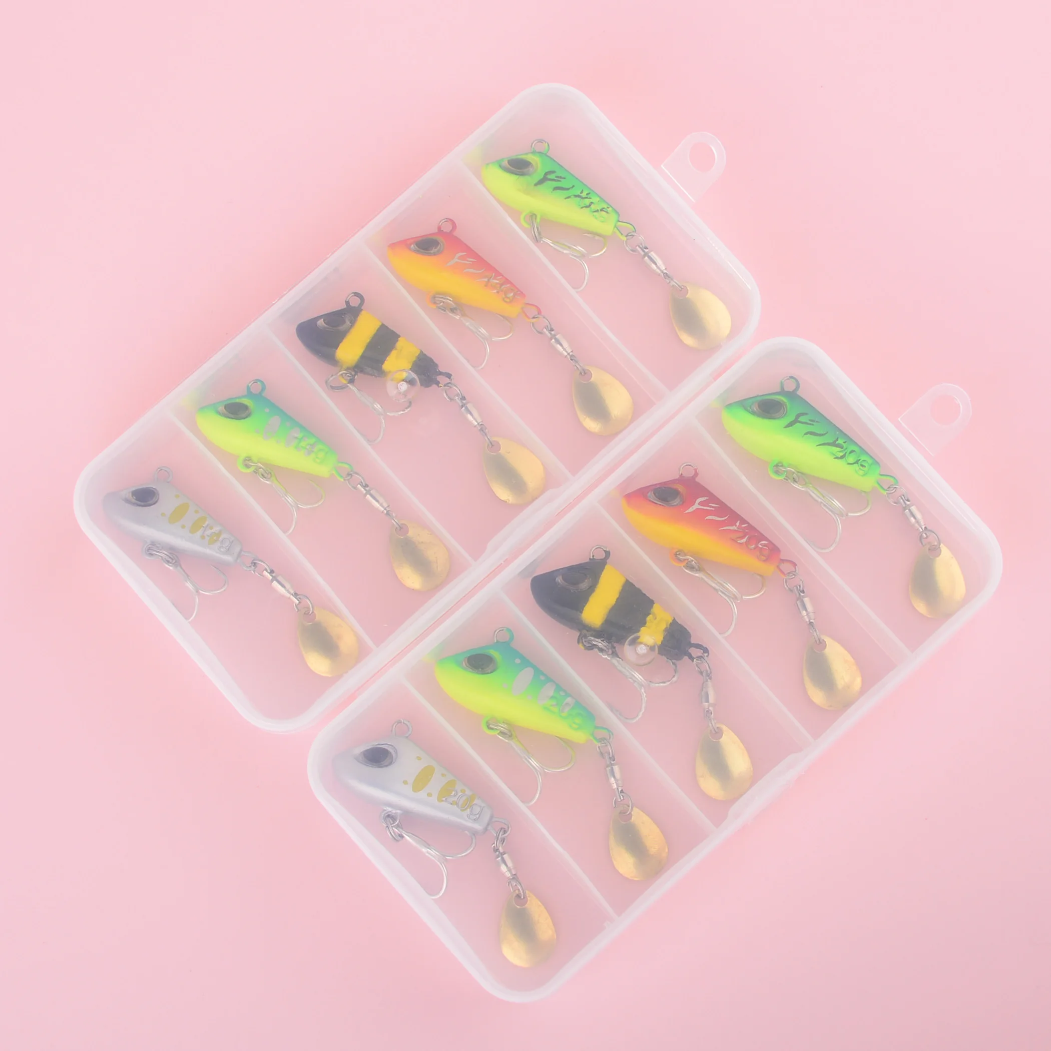 Caja de 5 señuelos metálicos mini VIB