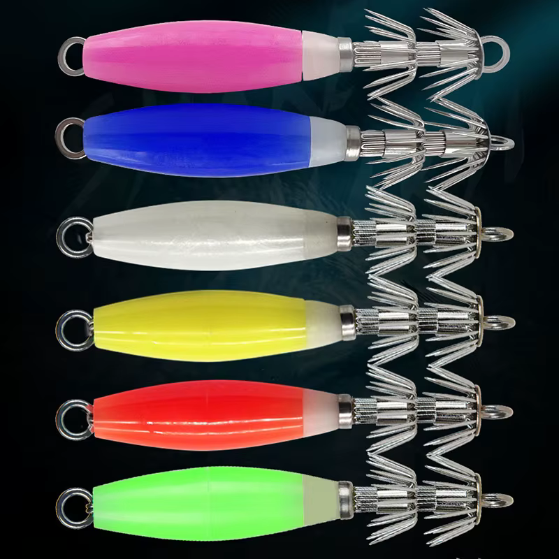 Jig Calamar Glow Anzuelo 3/0 Vinilo Mar Pesca