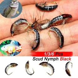 Señuelo Ninfa Scud realista para pesca de trucha – mosca