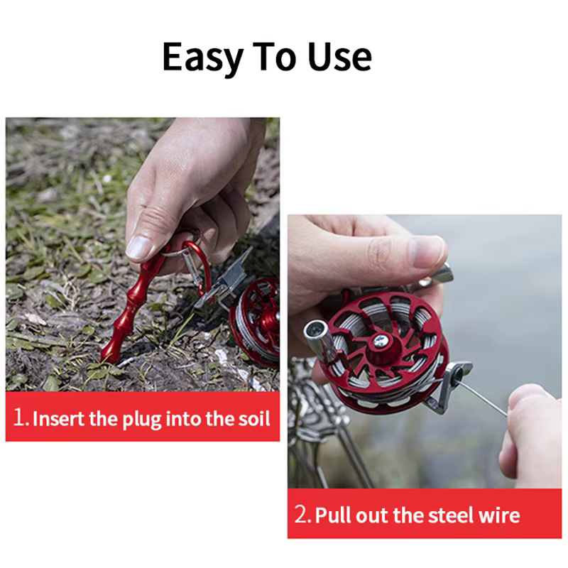 Cinturón de pesca con cable y broches para sujetar la captura