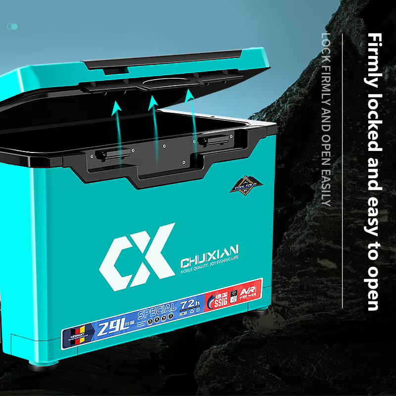 Cubo de pesca multifuncional con asiento y plataforma portacebos - imagen 3