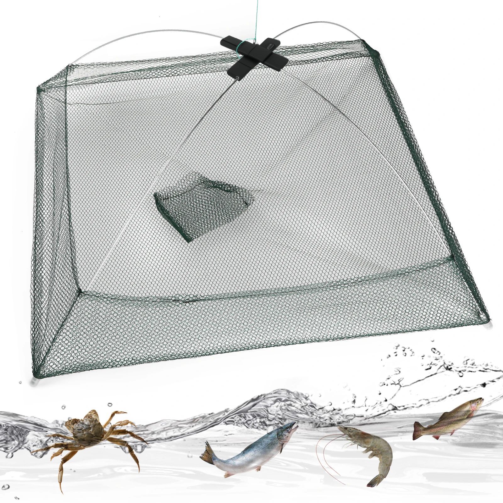Red de pesca nailon de secado rápido – 60‑100 cm para carpas, camarones y cangrejos - imagen 4