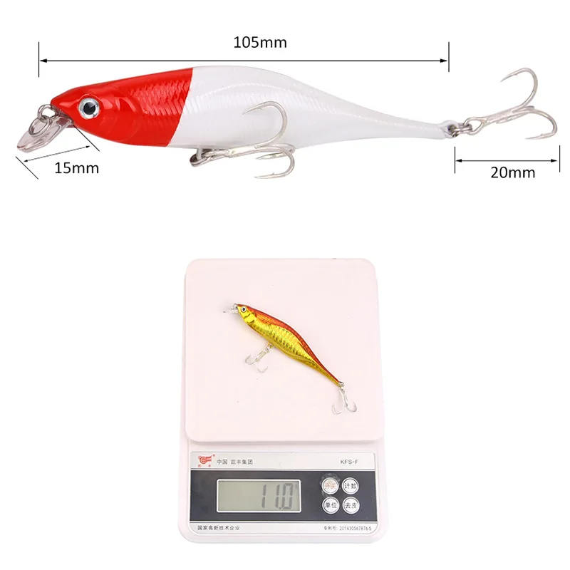 Señuelo Minnow Wobbler suspendido para lubina y trucha de agua salada - imagen 3