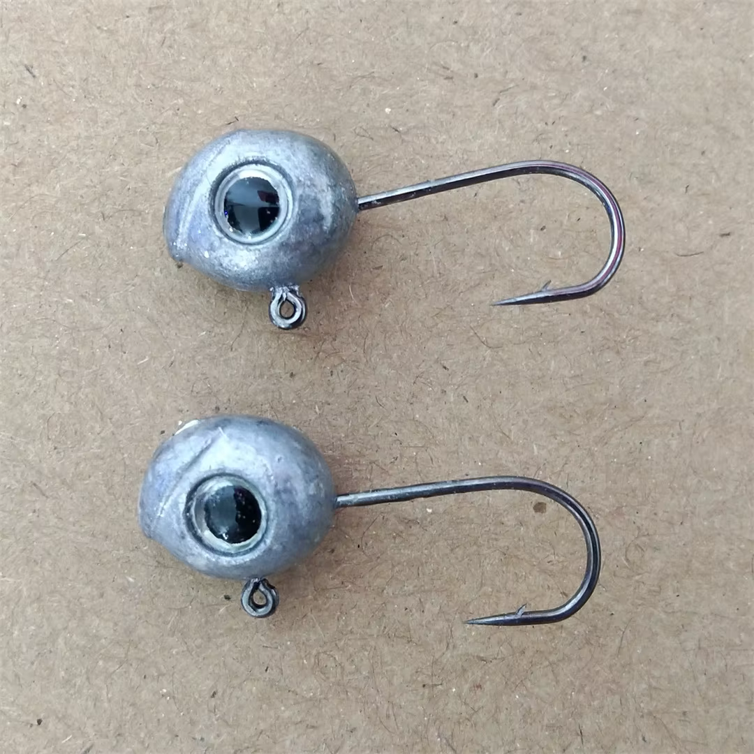 SWOLFY Anzuelos Jig Head redondos con púas para vinilo agua dulce - imagen 3